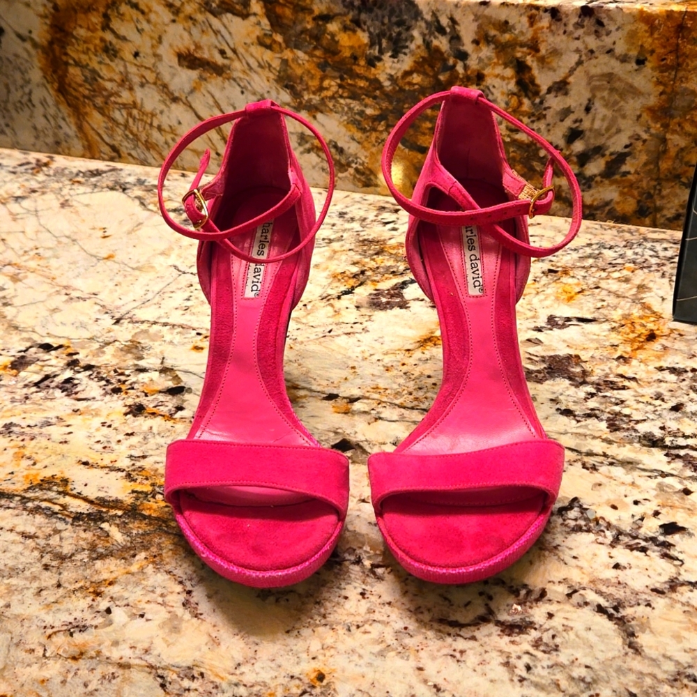Charles David Fuchsia Ankle Strap Heel